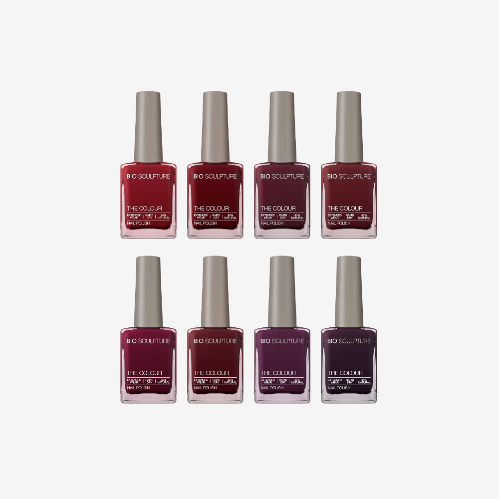 BIO SCULPTURE Signature Dark Reds – acht intensive rote Nagellackfarben