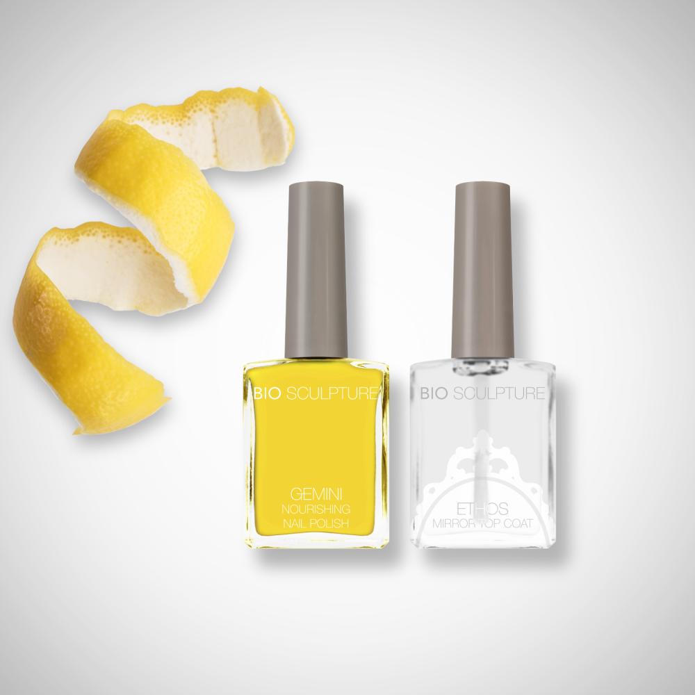 Zesty Bestie ist ein Geschenkset aus Nagellack 133 und ETHOS Mirror Top Coat