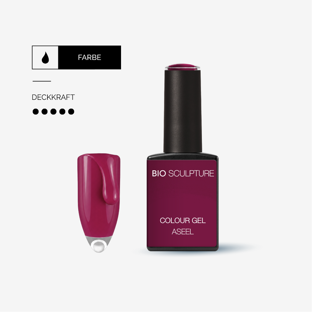 Bio Sculpture Colour Gel Aseel – brillantes Burgunderrot.