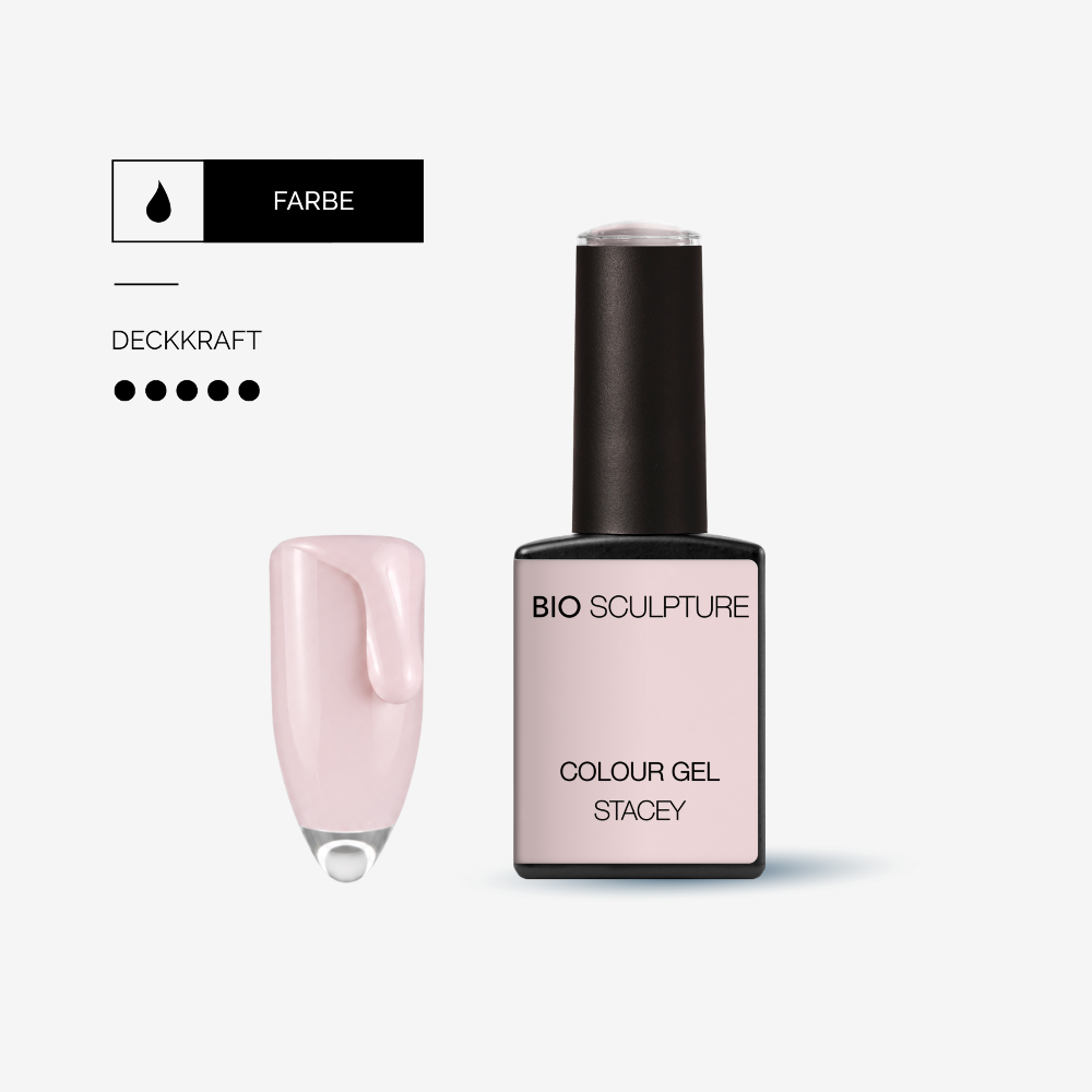 Bio Sculpture Colour Gel Stacey – deckendes Blassrosa-Nude mit dezentem Schimmer.