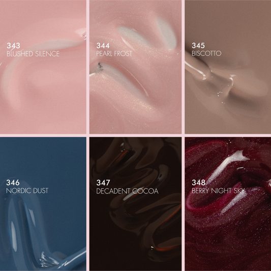 MUTED LUXE Polish Collection – sechs Nagellacke von Blush Pink bis tiefem Berry