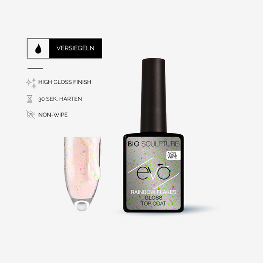 EVO RAINBOW FLAKES GLOSS TOP COAT 14 ml