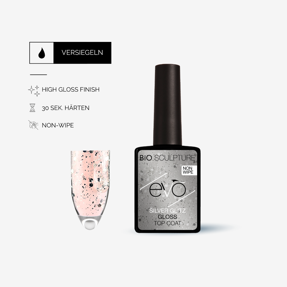 EVO SILVER GLITZ GLOSS TOP COAT 14 ml