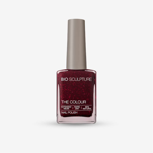 Bio Sculpture The Colour Moulin Rouge 15 ml – kirschroter Nagellack mit Goldschimmer