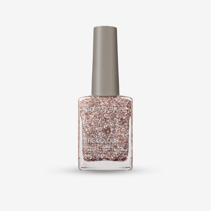 Bio Sculpture The Polish Shine Like A Disco Ball – Altrosé-Nagellack mit Rosé- und Silberglitter